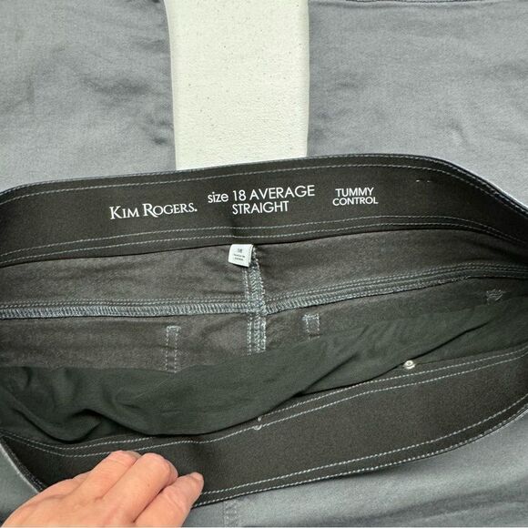 Kim Rogers gray pants size 18 average straight tummy control women’s NWT - Picture 2 of 4